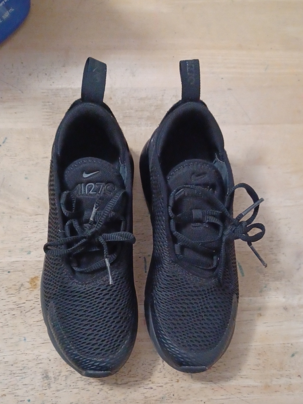 Nike Air Max 270 Black Mesh Running Sneakers For Kids Size 2.5Y